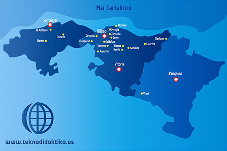 Mapa con ubicación de las instalaciones de Teknodidaktika